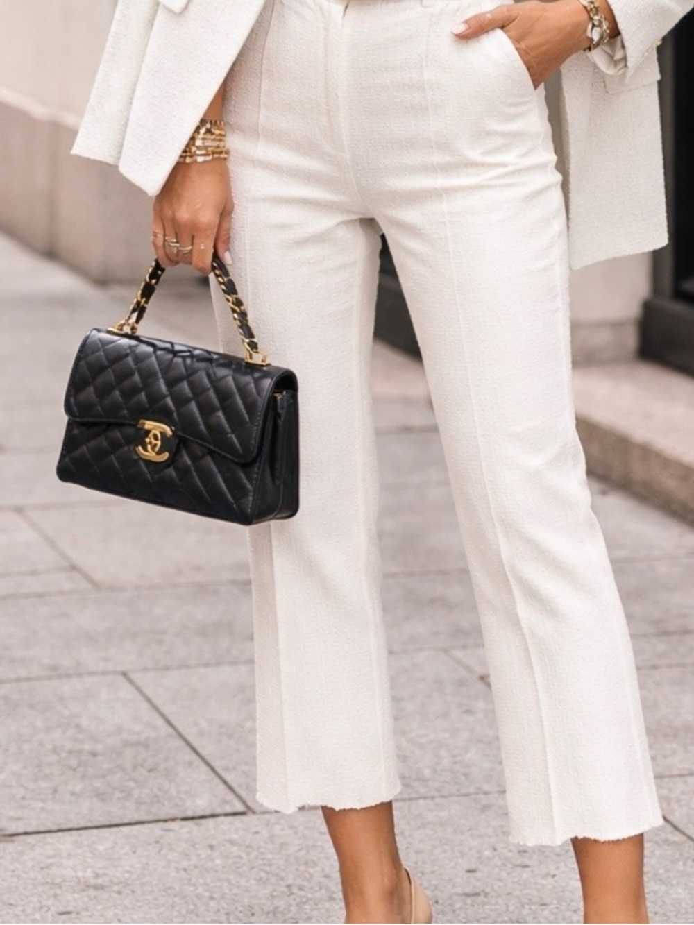 CHANEL Creamy White Crop Pants